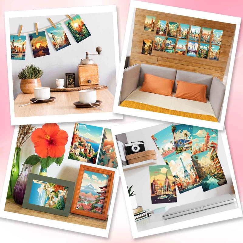 HCHES 50 Sheets Landscapes Postcards Set Travel Poster Artistic Assorted