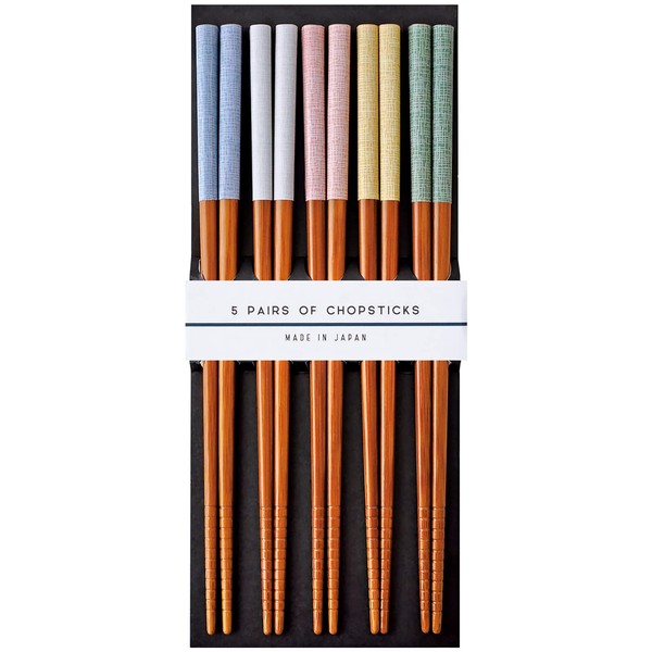Wakasa Lacquer Chopsticks Non-slip Linen, 8.9 inches (22.5 cm), Set