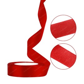 Red Solid Satin Ribbon, 1Inch x 25 Yards Silk Fabric Ribbons for Crafts, Gift Wrapping, Hair Bows, Floral Bouquets, Sewing, Wedding Party Decoration and More