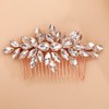 Missgrace Bridal Gold Silver Pink Rhinestones Hair Comb Sparkling Dainty