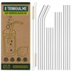 ChooseEco Glass Straws Reusable Pack of 8 + Wool Cleaning