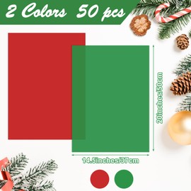 CHRORINE 50 Sheets Tissue Paper Christmas Wrapping Paper 2 Style Tissue Paper Bulk for Packaging Christmas Party DIY Art Craft（Red/Green）