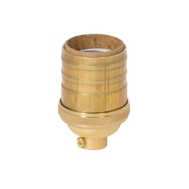 B&P Lamp® Heavy Turned Brass Keyless Sockets, Unfinished Brass, Keyless (No Switch), No Uno Thread
