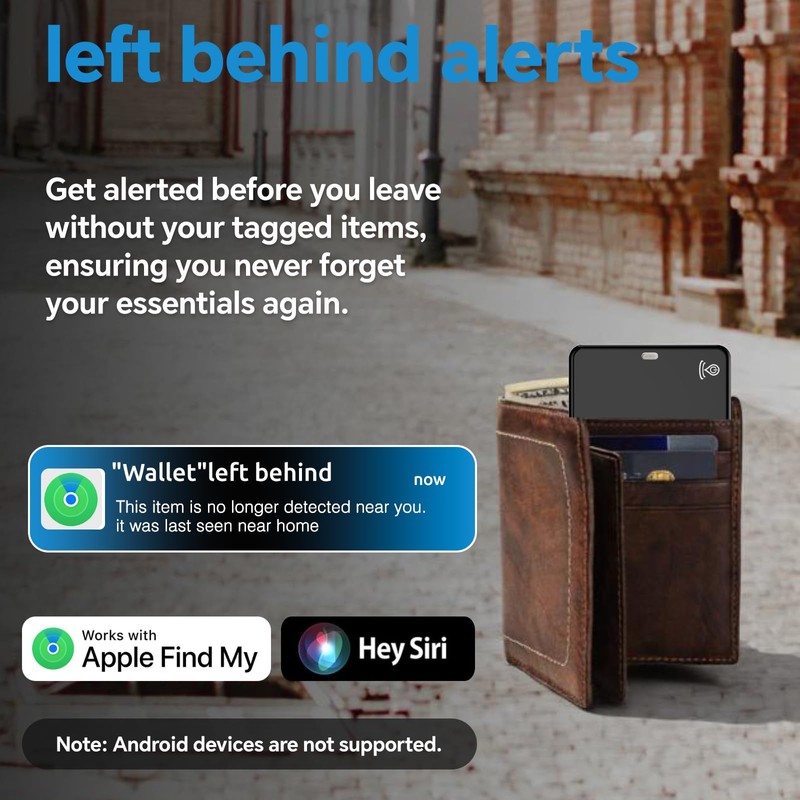 Ultra-Thin Wallet Tracker Card, Wireless Charging Recharged Tracker, Keys Finder