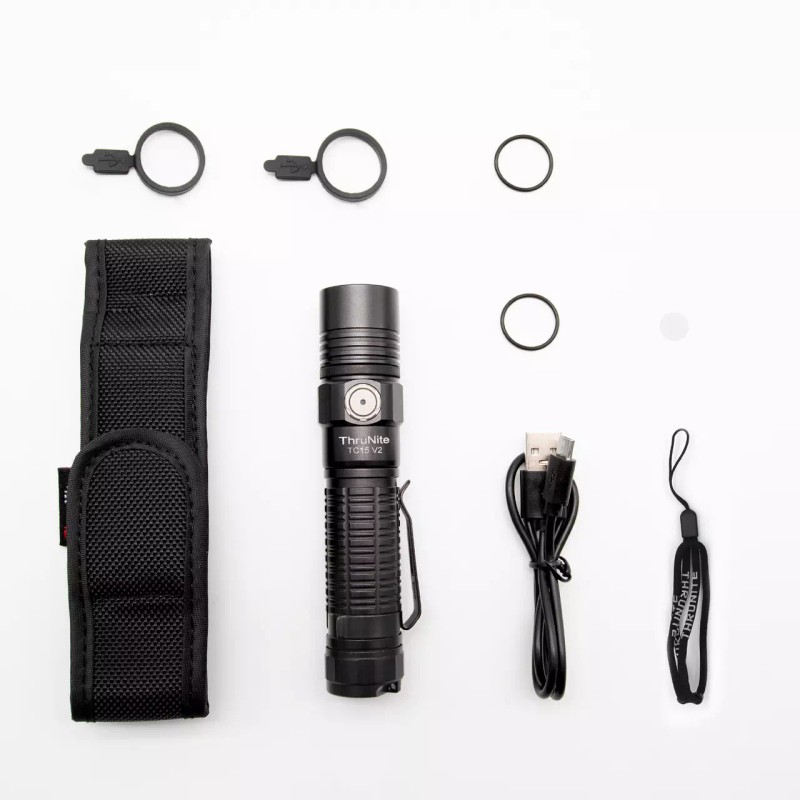ThruNite TC15 V2 2531 Lumens USB Rechargeable Flashlights black -