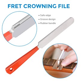 Alnicov Stainless Steel Guitar Tool Kit - Fret Crowning File, Rocker, Fingerboard Protectors Set, Leveling Grinding Tool for Luthier and Guitar Players