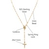 Savlano 925 Sterling Silver Italian Solid Bead Chain Cross &