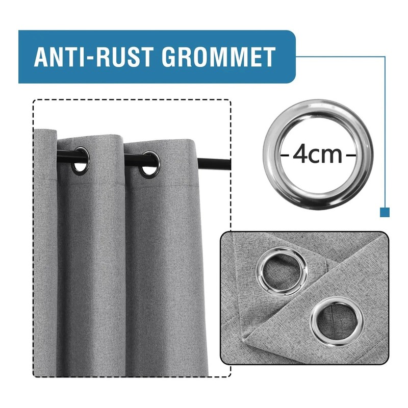 Cortina Blackout Aislada Térmica Lino 130x160 Habitación 1pz