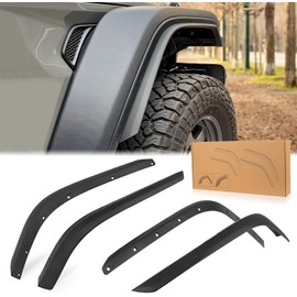 Front & Rear Fender Flares Compatible with 2020-2024 Jeep Wrangler Gladiator JT Mojave & Rubicon, Off-Road Wheel Flares Liner 4 PCS