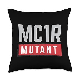 MC1R Mutant Ginger Red Hair Funny Redhead Gifts MC1R Mutant Vintage Ginger Red Hair Funny Redhead Throw Pillow, 18x18, Multicolor