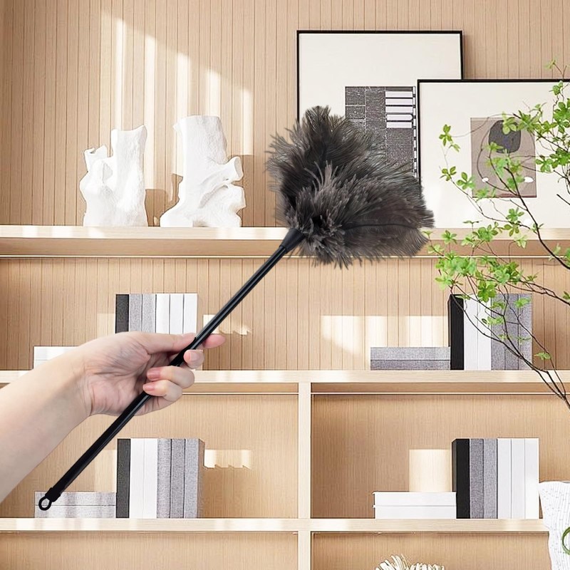 Ostrich Feather Duster, 20 Inch Fluffy Mini Duster Brush Washable