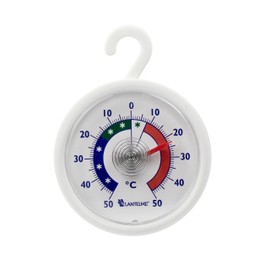 Lantelme Fridge Thermometer Temperature Indicator + - 50°C | With Hook for Hanging | Freezer Fridge Cooling Counters Analogue Thermometer Made in Germany (Round)