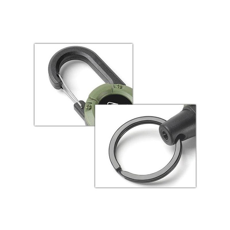 Rise Japan Reel Key Chain with Carabiner, Stretchable, Maximum Length