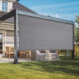 VICLLAX 90% Shade Fabric Sun Shade Cloth with Reinforced Grommets & D-Ring Eyelets for Outdoor Patio Garden Pergola Cover Canopy 12x16FT, Dark Grey