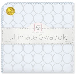 SwaddleDesigns Large Baby Blanket Sunwashed Blue Premium Cotton Flannel 42x42
