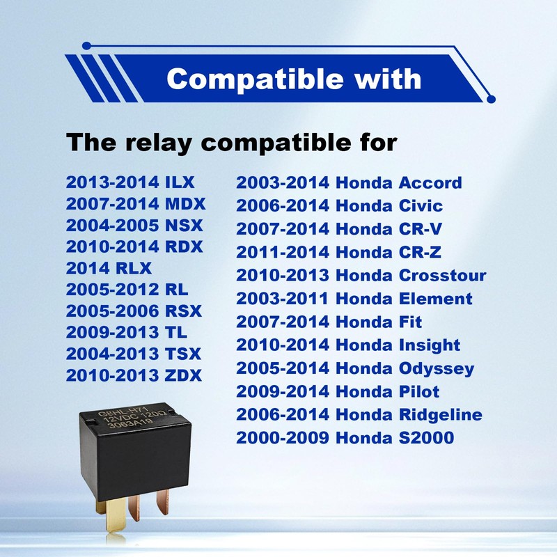 Pleoos 4 Pack G8HL-H71 AC and Starter Relay 39794-SDA-A03 39794-SDA-A05