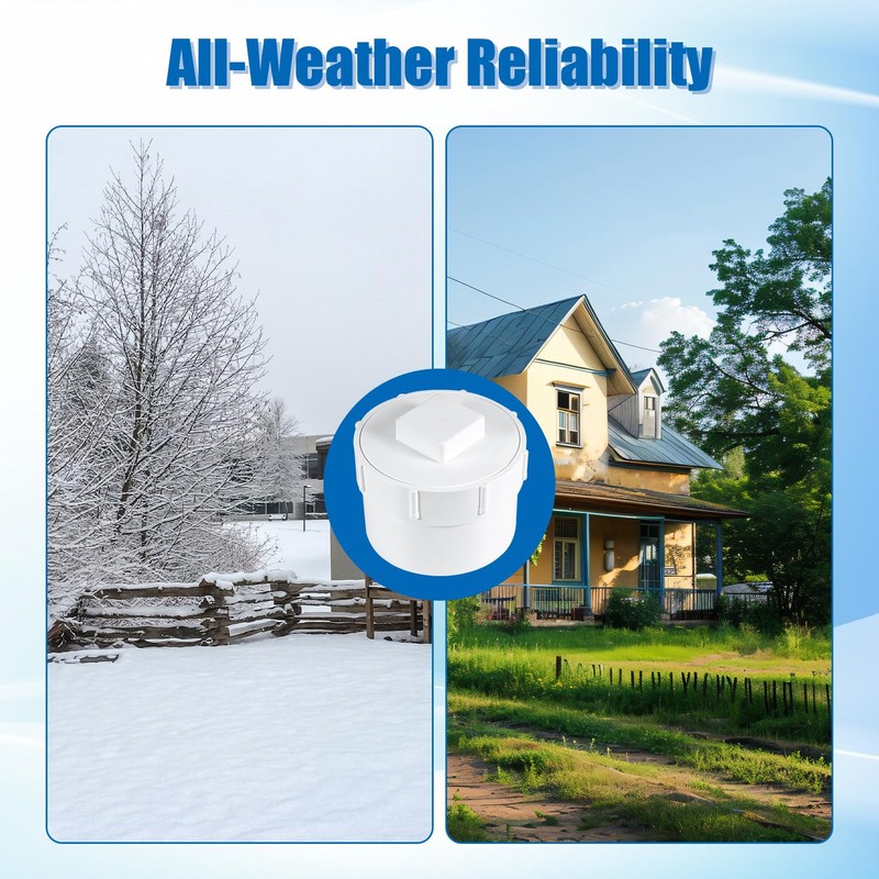 2pcs 6" PVC Sewer Cleanout Cap with Plug Cover Fitting,