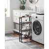 VASAGLE Slim Rolling Cart, 4-Tier Narrow Storage Cart with Handle,