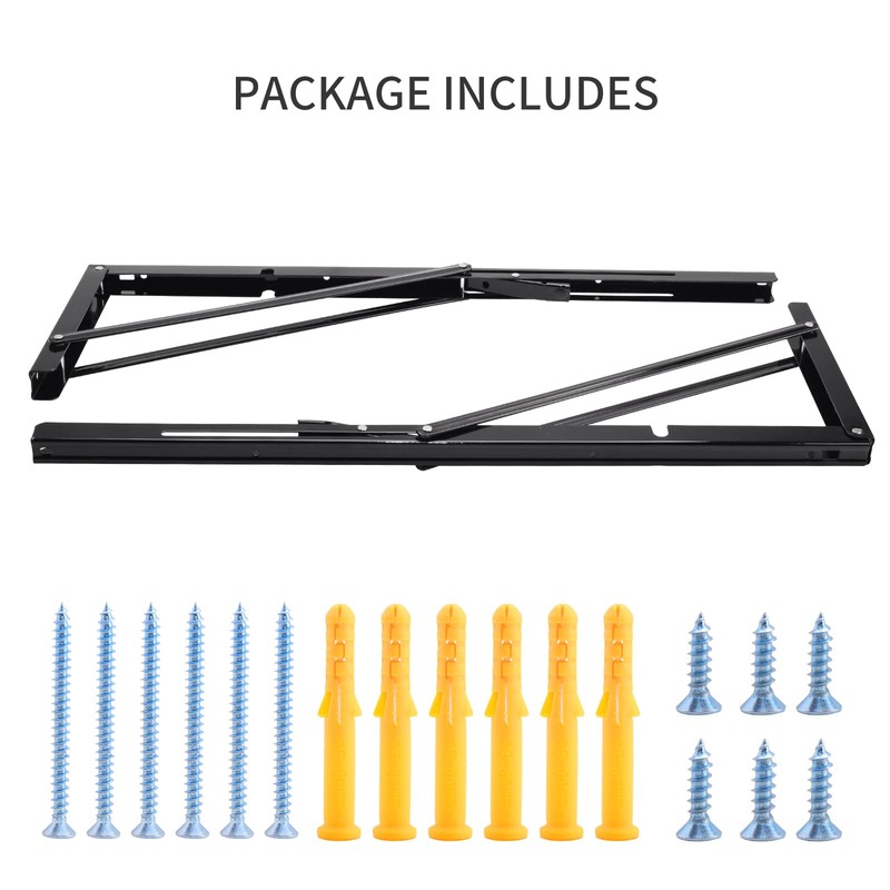 YUMORE Folding Shelf Brackets, 18 Inch Heavy Duty Collapsible Shelf