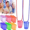 12 Collar Vaso Shot Caballito Tequilero Mardi Gras Fiesta Color