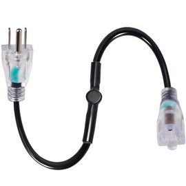 Thermostat Controlled Extension Cord,32°F(0 Degree) Auto On/50°F(10 Degree) Thermostat Controlled Outlet for Heat Cable Controller,Compatible with Any Outdoor Thermostat Plug Outlet