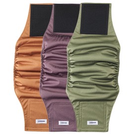 Washable Dog Diapers Male Large, Premium Belly Bands for Male Dogs Reusable, Pack of 3, High Absorbing Large Puppy Diapers Male in Incontinence or Excitable Urination and Training(L)