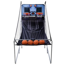 Epetlover Foldable Indoor Basketball Arcade Game with Electronic Scoreboard 4 Balls and Pump, Double Shot Electronic Sport Game for Two Players