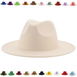 Faringoto Wool Cowboy Hat for Men Women Hat Wide Brim Dress Men Caps Felted Hat Dark Green