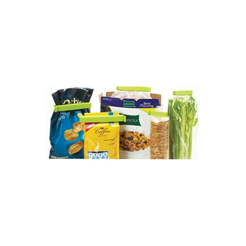 Twixit!. Linden Suecia Bolsa Clips, Blanco/Amarillo/Rojo/Lima, Juego de 6 Grandes