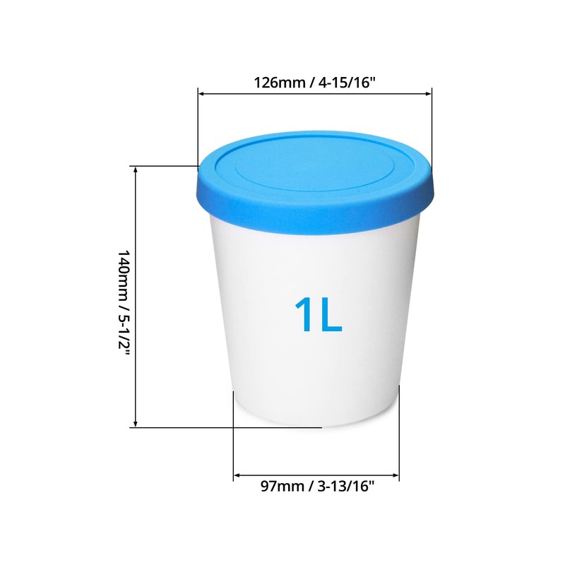 QWORK® Set of 2 Ice Cream Containers for Ice Cream