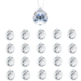 20 Pcs Clear Crystal Ball Prism Sun Shine Catcher Rainbow Pendants Maker, Crystal Ball, CuiCanfla Hanging Sun Catchers for Windows, Home Decoration, Feng Shui Crystal