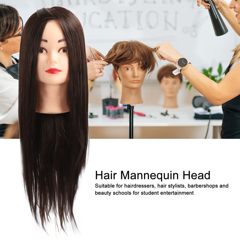Hairdressing Mannequin Head 63cm Synthetic Fiber Head Styling Middle Part