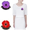 Acxico 3Pcs Never Forget Red Poppy Pin Brooch and Lest