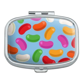 Jelly Bean Candy Pattern Rectangle Pill Case Trinket Gift Box