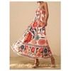 Floerns Women's Spaghetti Strap Tropical Dress Shirred Vacation Cami Maxi