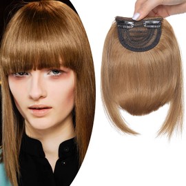 SEGO Fringe Hairpiece Extensions Fringe Clip in Bangs One Piece In Front Hair Extension Coffee Brown 1