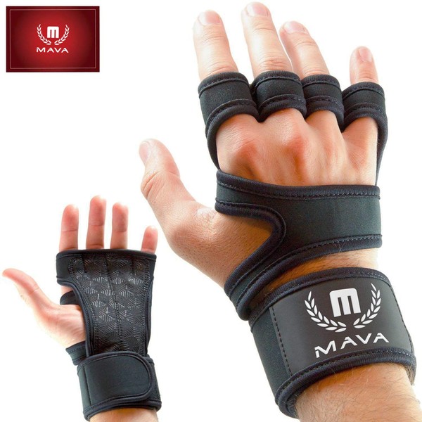 Mava Sports Cross Training Gloves with Wrist Support for Fitness, WOD, Weightlifting, Gym Workout & Powerlifting - Silicone Padding, no Calluses - Men & Women, Strong Grip