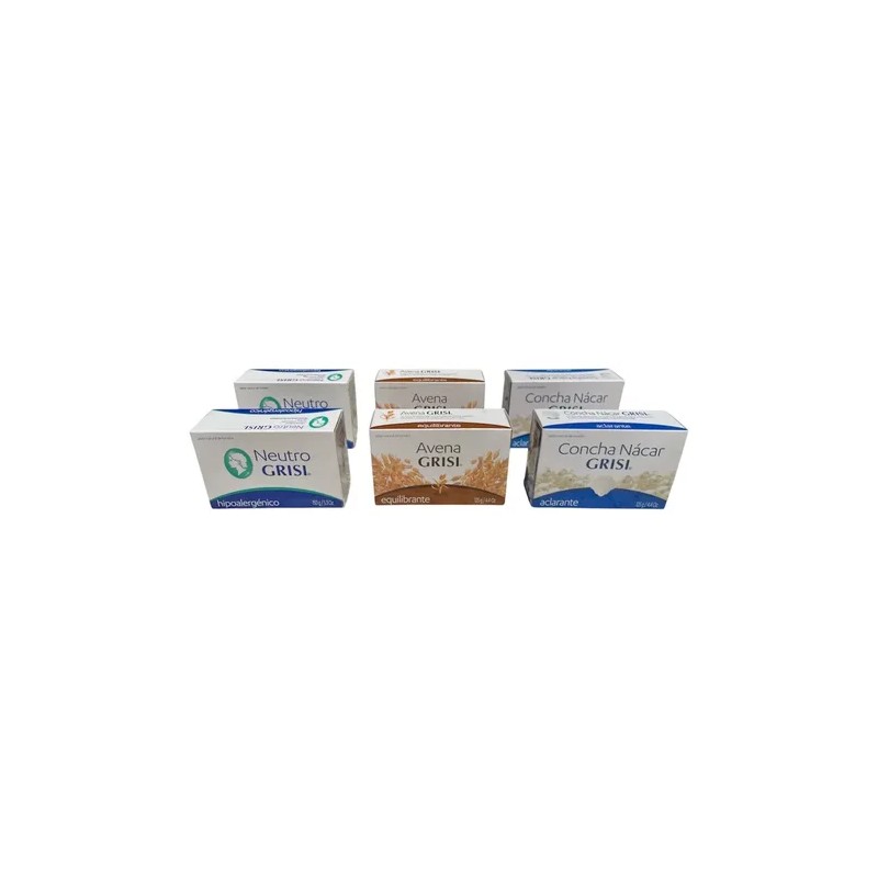 Grisi Jabones En Barra Pack Neutro, Avena Y Concha Nácar