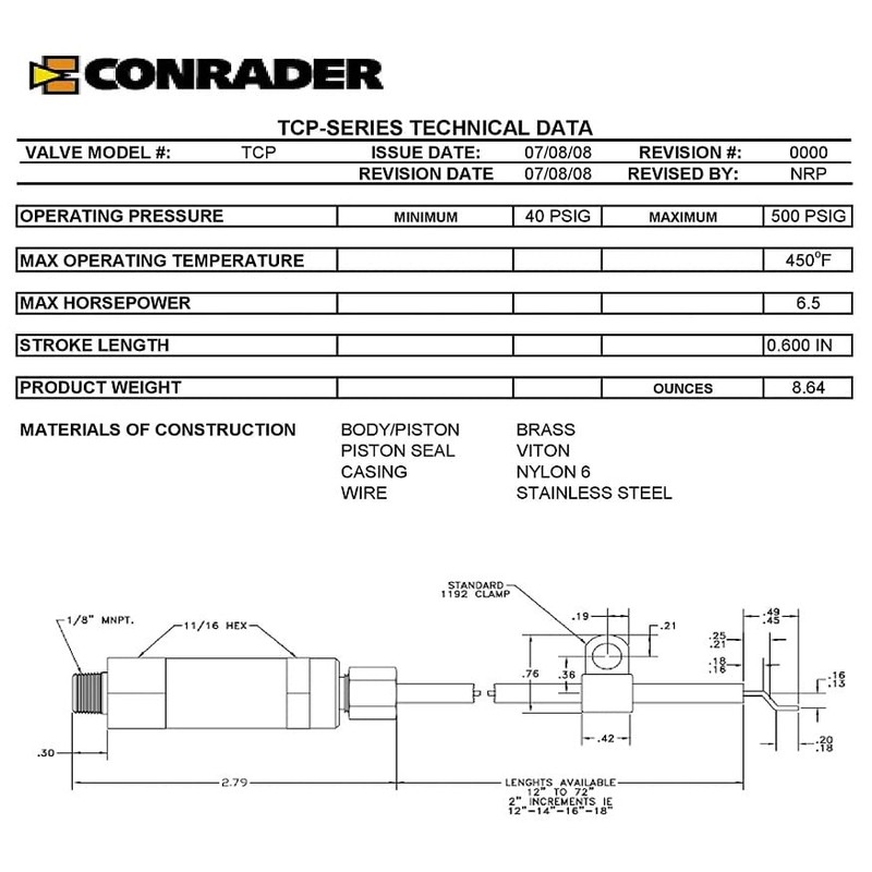 1/2" NPT Combination Pilot, Unloader, Check Valve plus Throttle Control