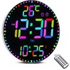 12" Large Digital Wall Clock with 12 RGB Colors &