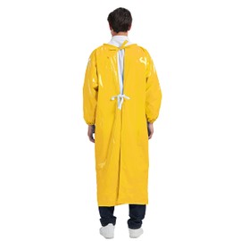 Nanxson Waterproof TPU Apron Long Sleeves Overalls Work Apron for Dishwashing Chemical Work Cleaning Dog Grooming CFS0006 Yellow