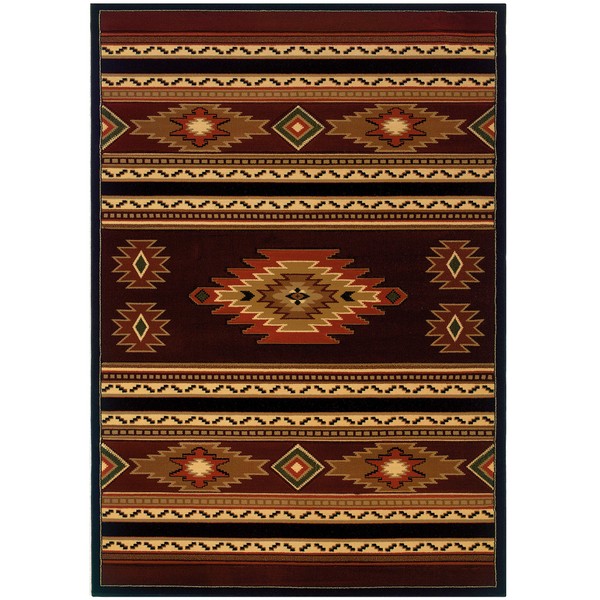 United Weavers of America Contours Cem Soaring Diamond Terracotta Rug - 2ft. 7in. x 7ft. 4in. Multicolor Olefin Rug with Jute Backing, Thick Pile (511 25929)