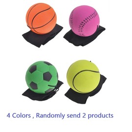 ZSooner Spring Ball with Cord, Pack of 2 Wrist Return Ball, Sports Bouncy Balls for the Wrist, Elastic Bracelet Ball with Cord for Children Adults