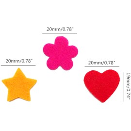 Hyamass Approx 300pcs Multi Color Mini Felt Flower Heart Star Embellishments DIY Craft Decoration