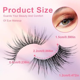 Cat Eye False Eyelashes, 7 Pairs Natural Curling Eye Makeup Strip Lashes, Volumized False Eyelashes for Women and Girls Eye Makeup Enhancement