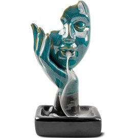 ZONSUSE Bust Statue Backflow Incense Burner, Ceramic Waterfall Incense Burner