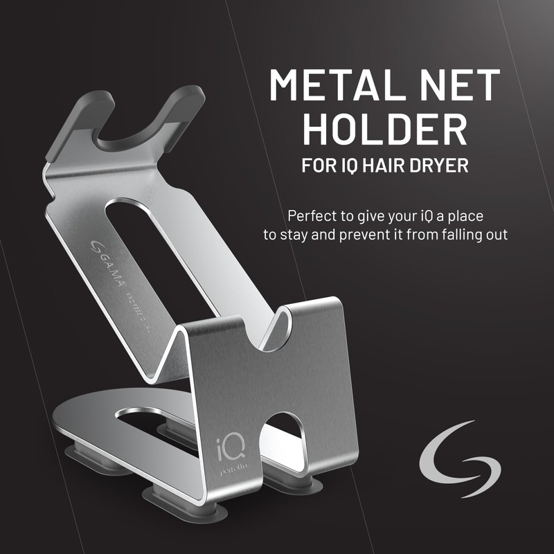GA.MA iQ Net Hair Dryer Holder, Stainless Steel, Suction Cup