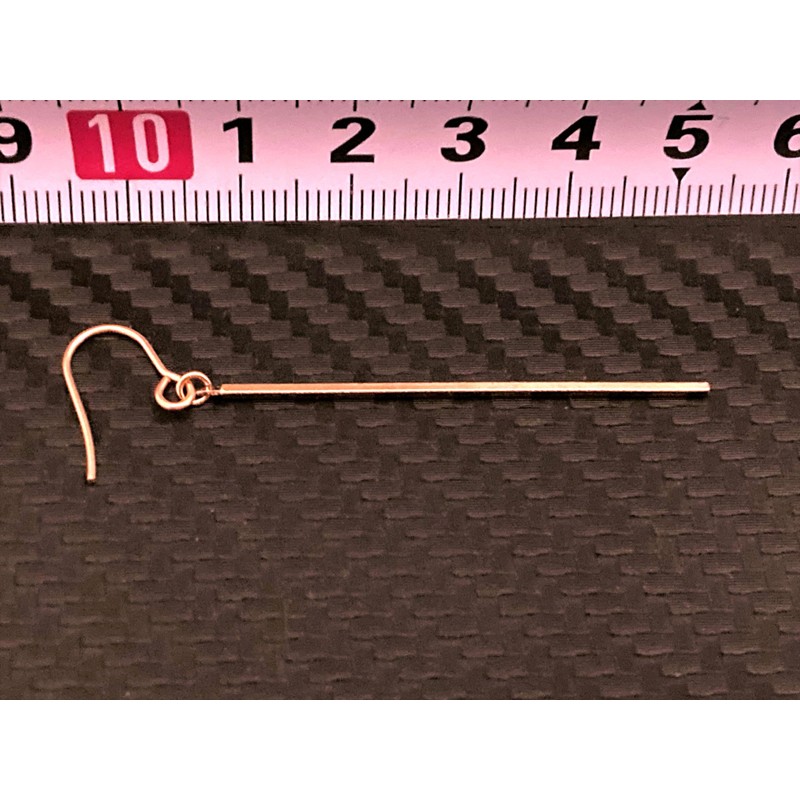 Akusetia Simple Surgical Stainless Steel, Pink Gold, Pink, Long Bar,