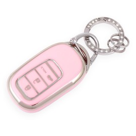 [YANMW] N-BOX Custom JF5 JF6 Key Case Compatible Honda New Step Wagon Key Cover NBOX JF5 JF6 Civic ZR-V Vezel Key Holder Silver Pink, silver pink