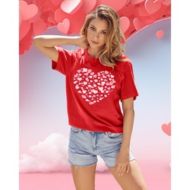 hohololo Love Heart Shirts for Women Valentines Day Tshirt Cute Love Heart Tshirts Graphic Valentine Gift Tee Casual Hearts Tops